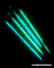 5.5'' Glow In The Dark Frit Inside  Glass Dab Tool