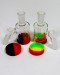 3.5'' 45 Degree Ashcatcher (14 mm Female 14mm Male) with 5 mm Silicone Container