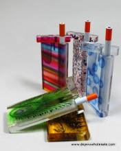 4'' Acrylic Dougout Assorted Design With Cigarette Bat