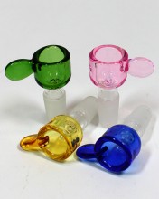 2'' 14mm Male Multi Color Glass Bowl With Built in Glass Screen With Handle