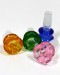 2'' 14mm Male Multi Color Glass Bowl Built In Glass Screen 