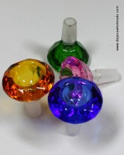 2.5'' Diamond Cut Mix Color Glass Bowl (14mm Male)