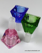 2.5'' Ice Cube Color Tube Glass  Bowl (14mm male)