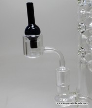 Quartz Thermal Banger + Bubbler Clear Carb Cap 14mm Wax Bowl (Male)