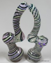 7'' Medium Bubbler With Slime Color Rotted