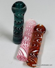 3.5'' Zigzac Color Art With Color Tube Glass Chillum