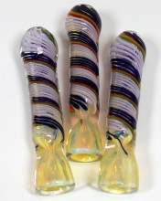 3.5'' Rasta Color With Blue and light pink Color Rotted Chillum