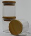 2" Glass Jar Wood Cap