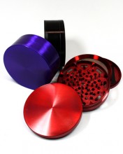 100mm Red, Purple and Black Tobacco Grinder (4 Part)