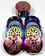 52mm Skull on top With Rainbow Color Grinder (4 part)