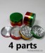 62mm Rasta Aluminum Grinder (4 Parts)