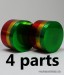 62mm Rasta Aluminum Grinder (4 Parts)