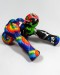 5'' Printed Silicone Hammer Pipe with honeycomb glass bowl