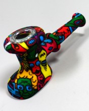 4.75'' Silicone Printed Hammer Head Pipe With Honeycomb Glass Bowl