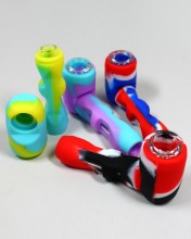 4'' Silicone With Inside Glass Sherlock Pipe