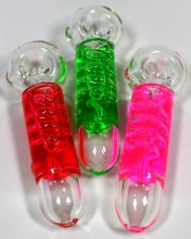 5'' Inside Sparkle Coil Freezable Glycerin Liquid Spoon Pipe