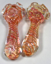5'' Heavy Smoke Hand Pipe With Gold Art