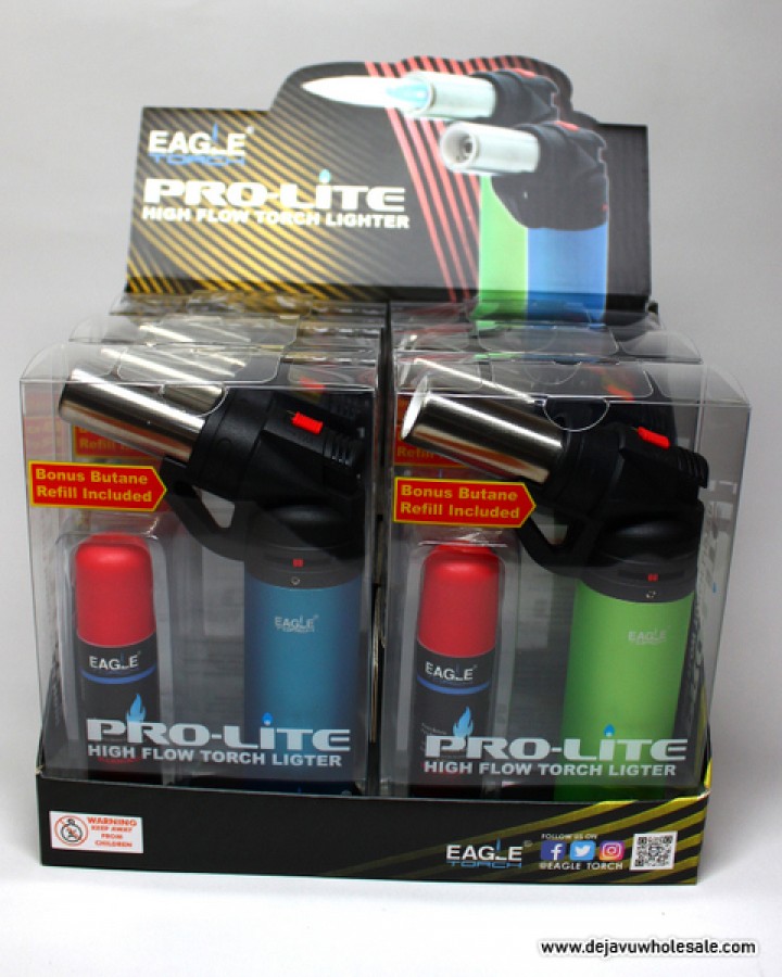 Eagle Torch Pro Lighter High Flow Torch Bonus Butane Refill Included (6 Display Box)