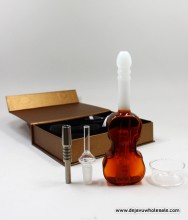 14mm Nectar Collector Kit Guitar Glass Kit with Curved Glass Bowl Nail Titanium