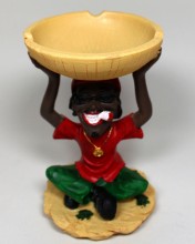 Rasta Man Holding Resin Ashtray