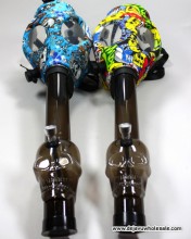 Silicone Colorful Decal Gas Mask With Acrylic Water Pipe