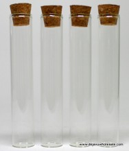 20 x 115 Clear Glass Tube with Cork Cap