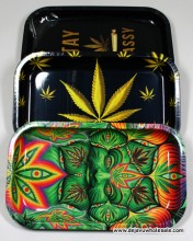 10.5'' x 6.25'' Large Assorted Design Tobacco Rolling Tray