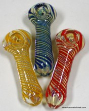 4'' Color Rotted In Side Out Spoon Pipe