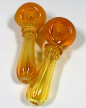 4.5'' Gold Fumed Transparent Hand Pipe