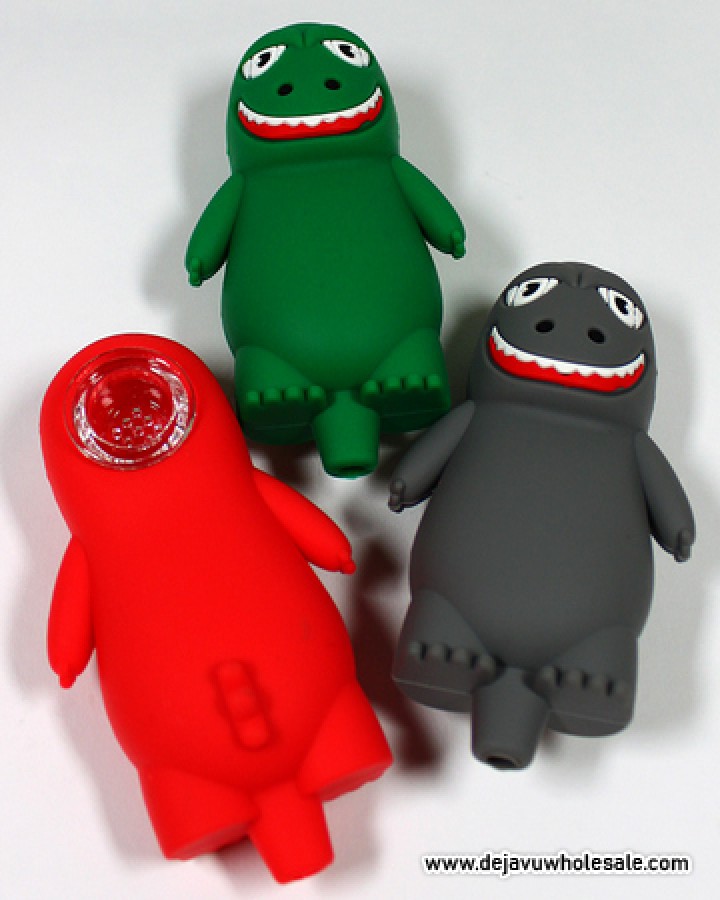 Silicone Portable Hand Pipe Cartoon Godzilla