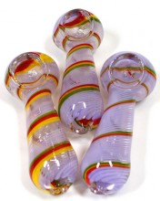 3.5'' Rasta Color Rotted With Milky Color Hand Pipe
