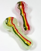 3.5'' Pink And Purple Milky Color With Rasta Stripe