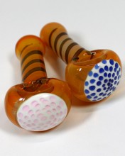 3.5'' Color Head Dot Join With Dichro Rotted Color Changing Spoon Pipe