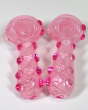 4.75'' Multi Marbles With White Color Line Rotted Art Pink Hand Pipe