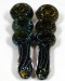 5.75'' Triple Bowl Dark Frit Color Hand Pipe