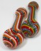 5'' Rasta Color Striped With Flat Mouth Spoon Pipe