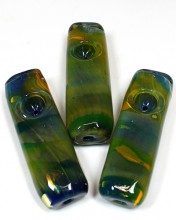 4.25'' Square Double Glass Fancy Hand Pipe
