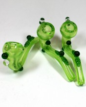 6'' Smoke Transparent Green Leaf Sherlock Pipe