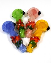 3.5'' Full Body Twisted With Frit Hand Pipe