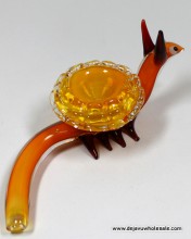 7'' Yellow Snail Glass Hand Pipe