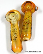 4.75'' Yellow Fumed With Assorted Color Dot Hand Pipe (125g)