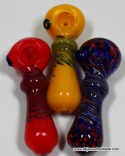 4.5'' Single Rim Color Frit Design Spoon Pipe