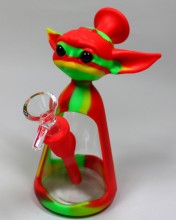 7'' Baby Yoda Head Silicone Water Pipe With Glass (14mm bowl)