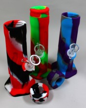 8'' Silicone Cylinder Water Pipe With 14mm Bowl