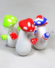 7'' Silicone Mushroom Water Pipe With Glass Bowl