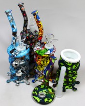 8'' Printed Silicone Water Pipe With 14mm Bowl