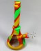 10'' Beaker Base Silicone Water Pipe With Glass Window With 14mm Bowl