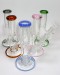 8'' 5mm Thick Straight Tube Colored Rim GoG Water Pipe (Down Stem With Bowl)