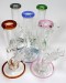 8'' 5mm Thick Straight Tube Colored Rim GoG Water Pipe (Down Stem With Bowl)