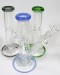8'' 5mm Thick Straight Tube Colored Rim GoG Water Pipe (Down Stem With Bowl)